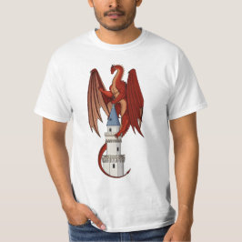 Red Dragon Design på en vit T-Shirt