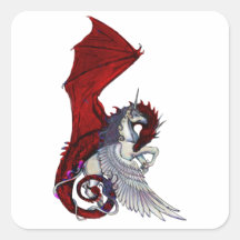 Red Dragon Dragoness Crimson Fantasy Unicorn Horse