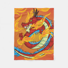 Red Dragon Fire and Flames Fleecefilt
