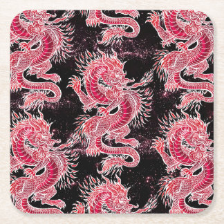 Red Dragon Galaxy Underlägg Papper Kvadrat