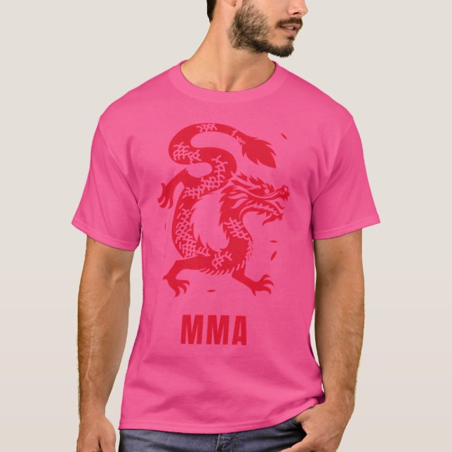Red Dragon Mma Mixed Martial Arts Design T Shirt (Framsida)