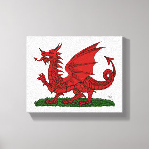 Red Dragon of Wales Canvastryck
