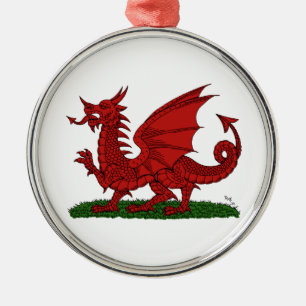 Red Dragon of Wales Julgransprydnad Metall
