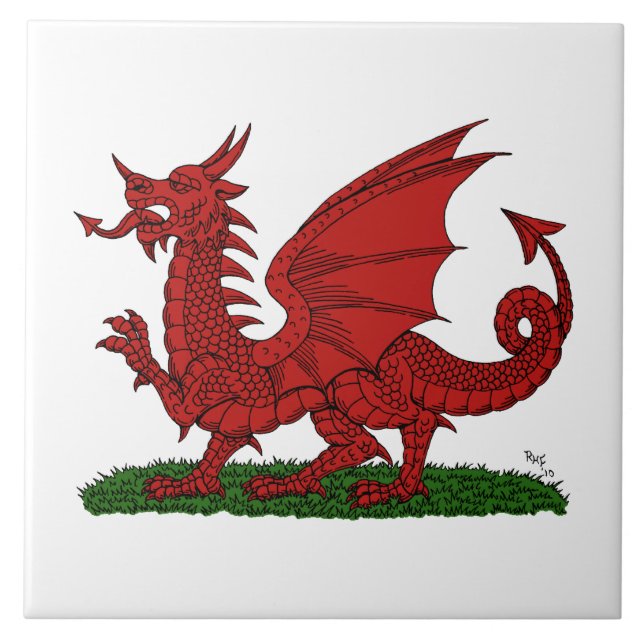 Red Dragon of Wales Kakelplatta (Framsidan)