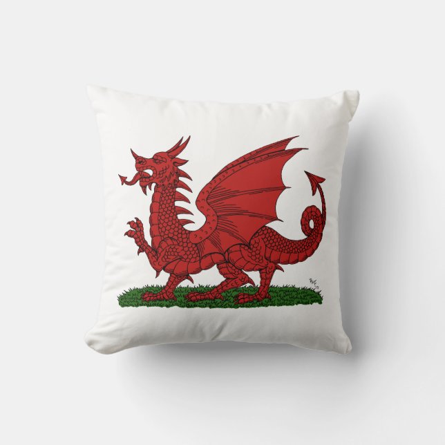 Red Dragon of Wales Kudde (Framsida)