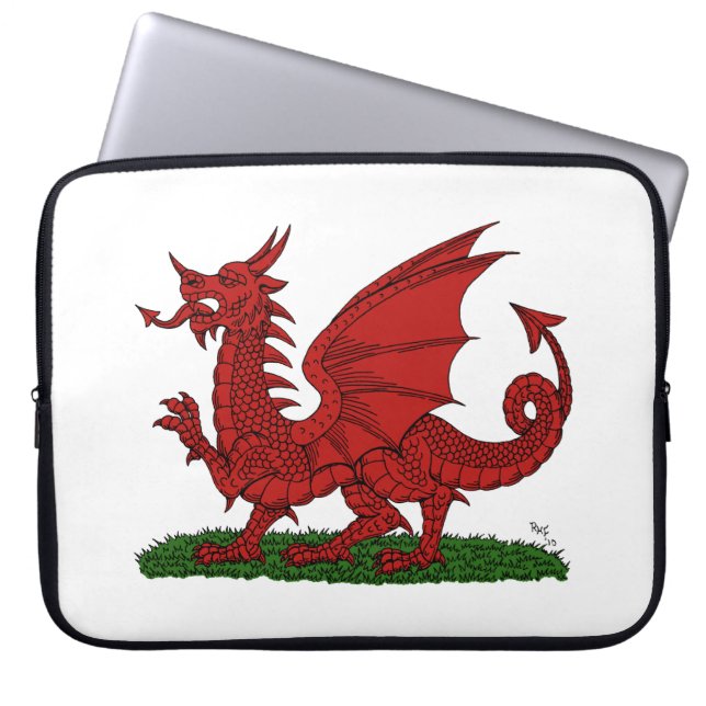 Red Dragon of Wales Laptop Fodral (Framsidan)