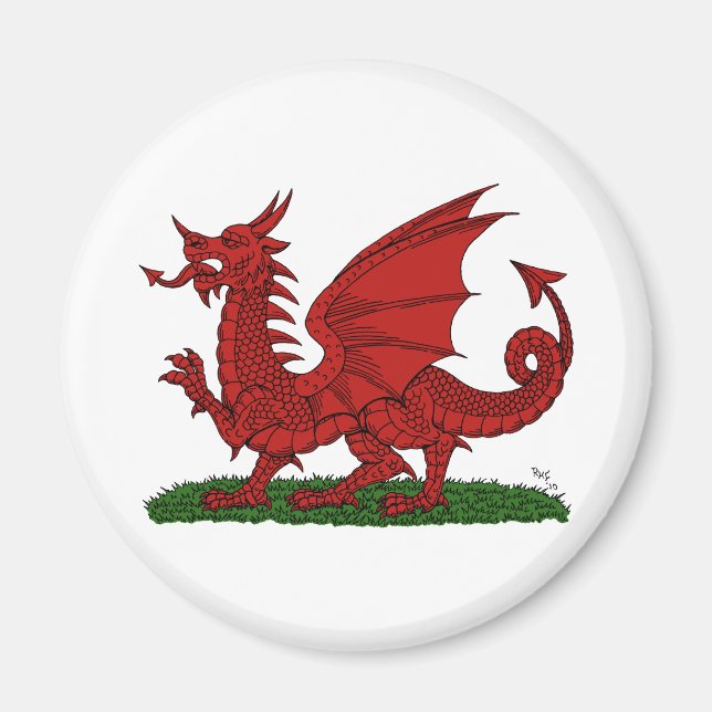 Red Dragon of Wales Magnet (Framsidan)