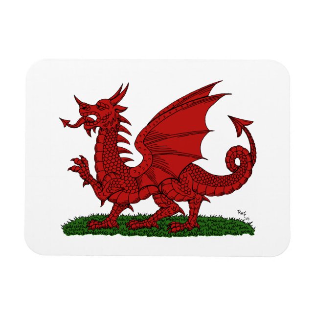Red Dragon of Wales Magnet (Horisontell)