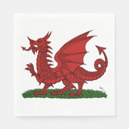 Red Dragon of Wales Pappersservett