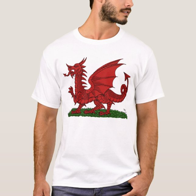 Red Dragon of Wales Tee (Framsida)