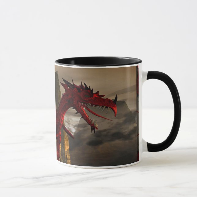 Red Dragon On Mountain Mugg (Höger)