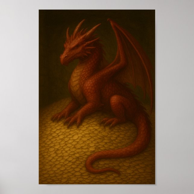 Red Dragon på Guld Hoard Poster (Framsidan)