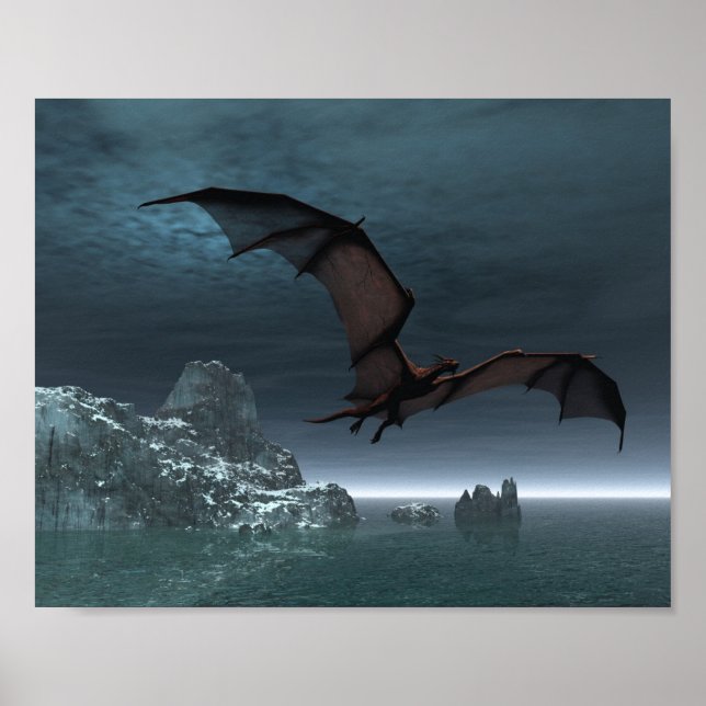 Red Dragon på natten Poster (Framsidan)
