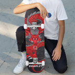 Red Dragon Personlig Namn Skateboard<br><div class="desc">Röd Dragon Personlig Namn Skateboard har personligens namn i modern typografi med en drake på svart bakgrund. Anpassa genom att redigera texten i textrutan. Ge en anpassningsbar har gjort en gåva,  skateboard-personlig till din favoritskateboarder för jul,  födelsedag eller din BFF. Designad av ©Evco Studio www.zazzle.com/store/evcostudio</div>