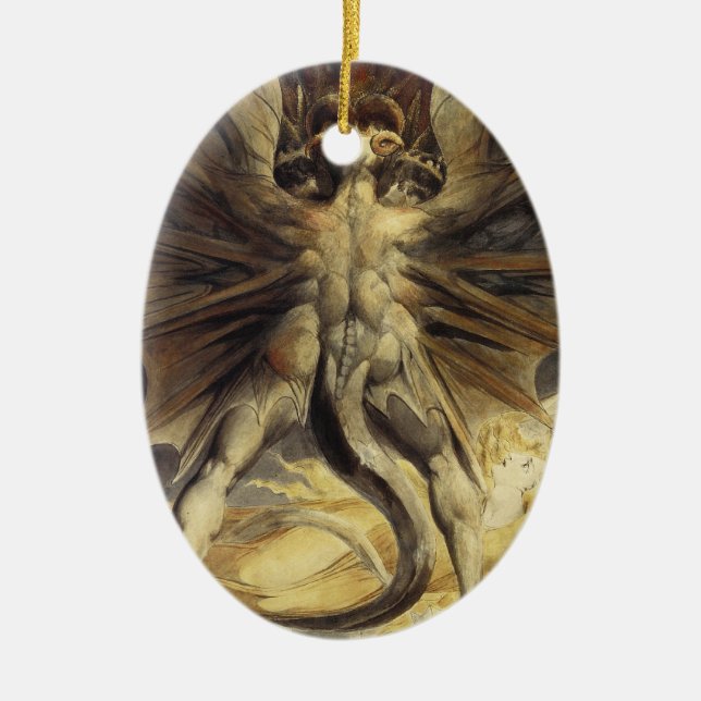 Red Dragon-prydnadsföremål Julgransprydnad Keramik (Framsidan)