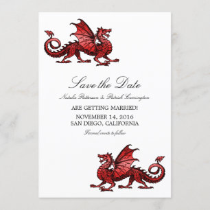 Red Dragon Save Date Inbjudan