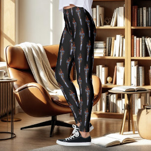 Red Dragon Sword Fantasy Leggings