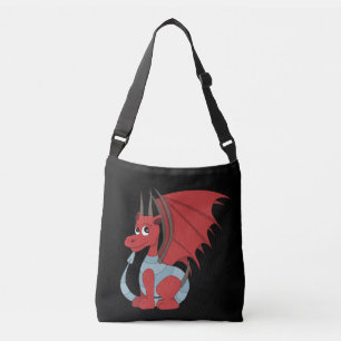 Red Dragon Tecknad Axelväska