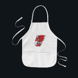 Red Dragon Tecknad Barnförkläde<br><div class="desc">Apron med röd drake,  söt drake,  illustrerad av Maxi Harmony</div>