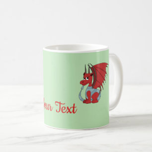 Red Dragon Tecknad Coffee Mugg