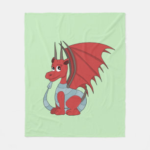 Red Dragon Tecknad Fleecefilt