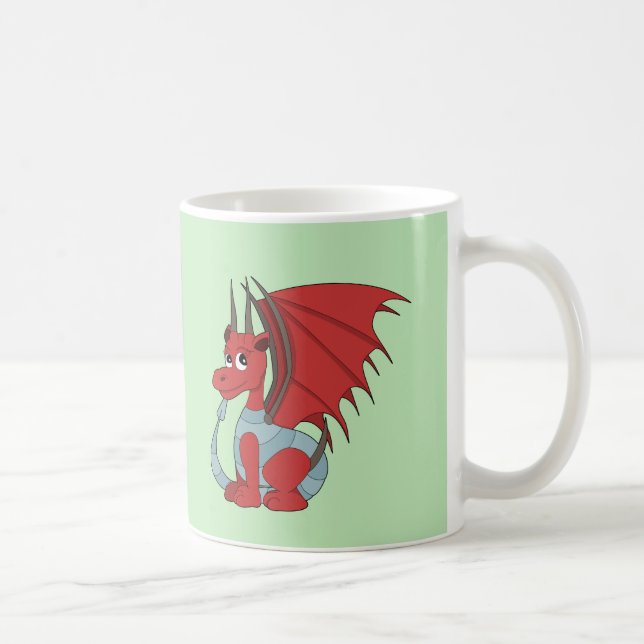 Red Dragon Tecknad Kaffemugg (Höger)