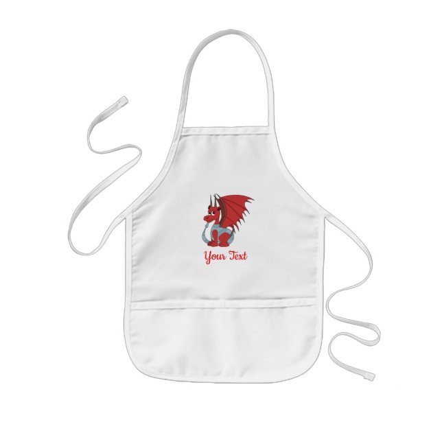 Red Dragon Tecknad Kids' Apron Barnförkläde (Framsidan)