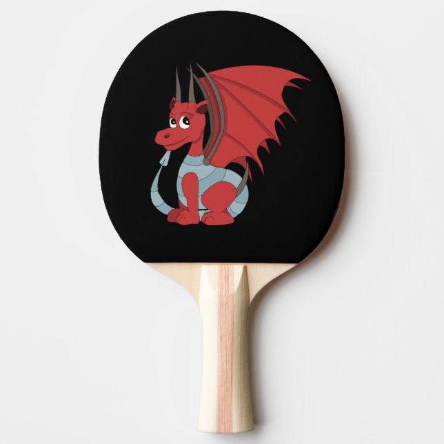 Red Dragon Tecknad Pingisracket (Framsidan)