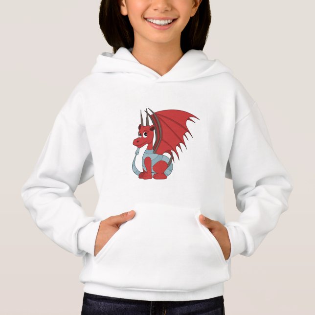 Red Dragon Tecknad T Shirt (Framsida)