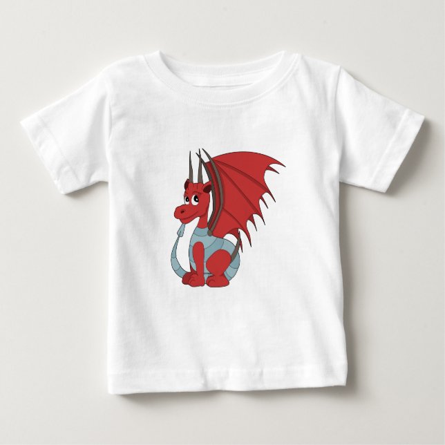 Red Dragon Tecknad T Shirt (Framsida)