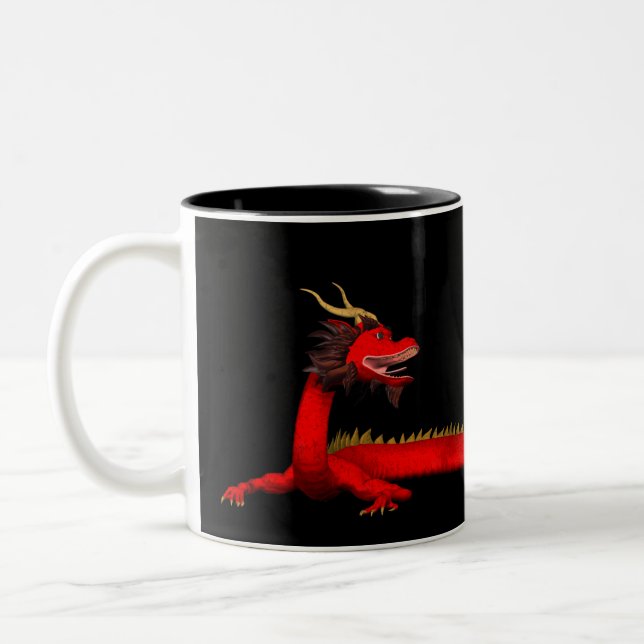 Red Dragon Två-Tonad Mugg (Vänster)