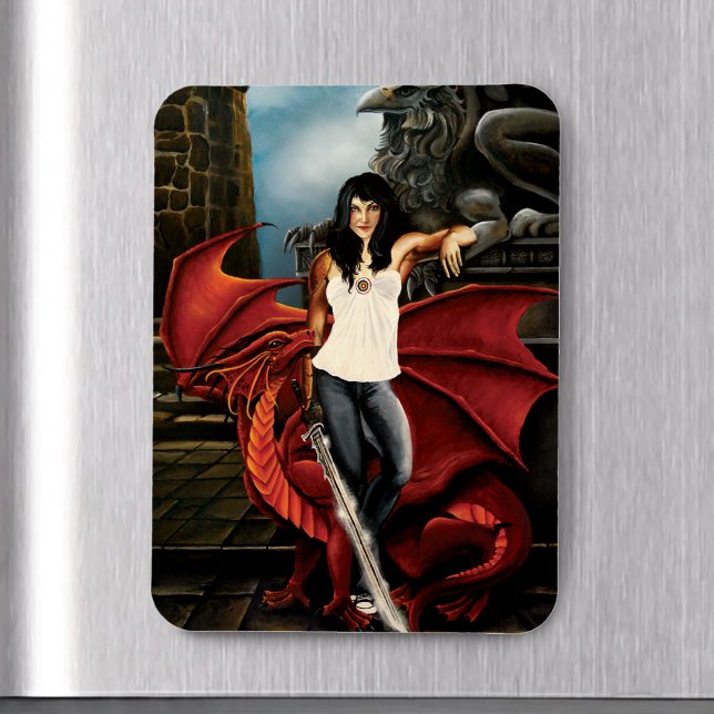 Red Dragon Urban Fantasy Magnet (Skapare uppladdad)