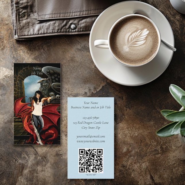 Red Dragon Urban Fantasy Visitkort (Skapare uppladdad)