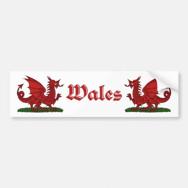 Red Dragon Wales Bildekal (Framsidan)