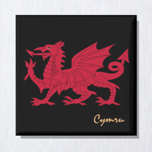 Red Dragon & Wales, Welsh Flagga/Cymru Magnet