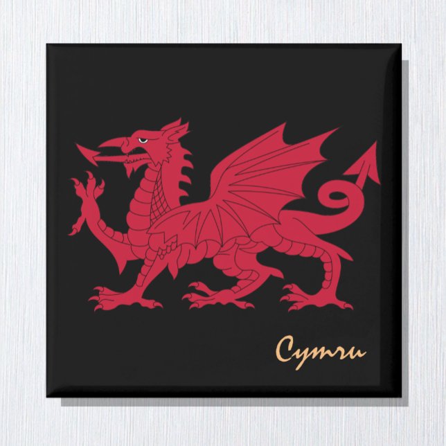 Red Dragon & Wales, Welsh Flagga/Cymru Magnet (Skapare uppladdad)