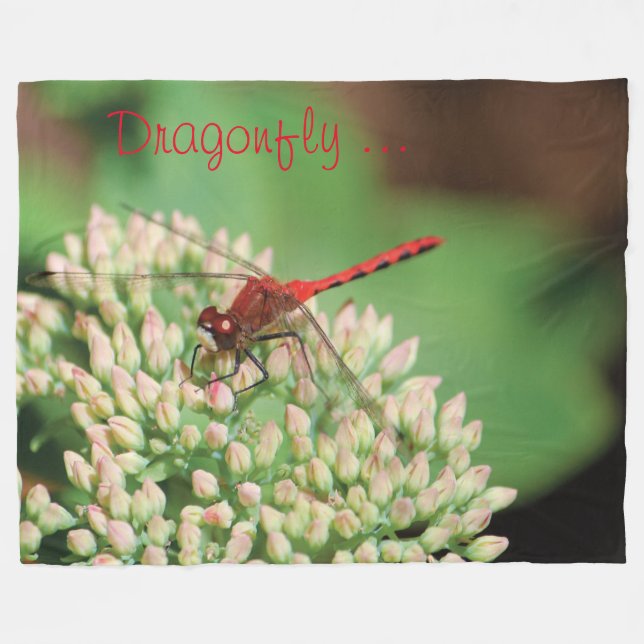 Red Dragonfly Fleece Blanket (Framsidan (Horisontell))