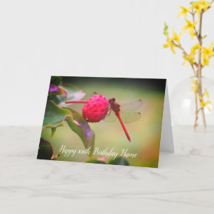 Red Dragonfly Nature Personlig Birthday Kort