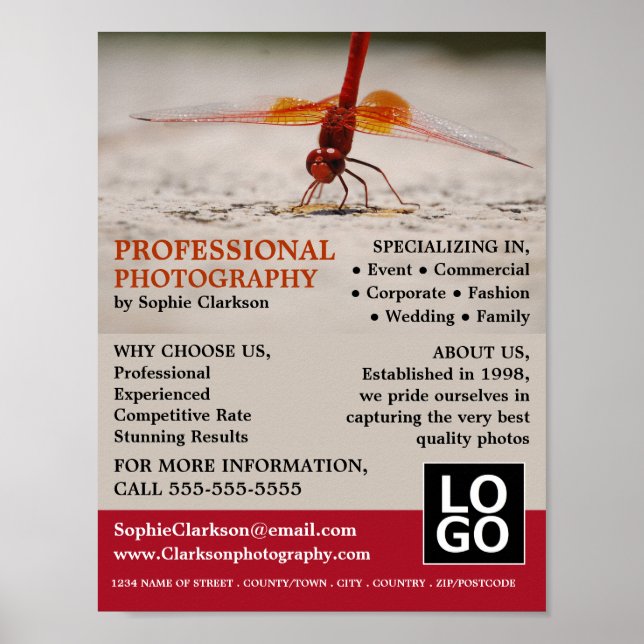 Red Dragonfly, Photography, Photographer Hire Poster (Framsidan)