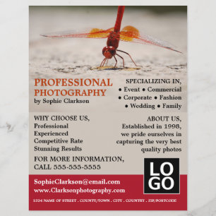 Red Dragonfly, Photography, Photographer Hire Reklamblad