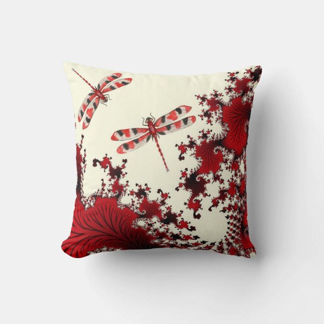 Red Dragonfly Pillow Kudde (Framsida)