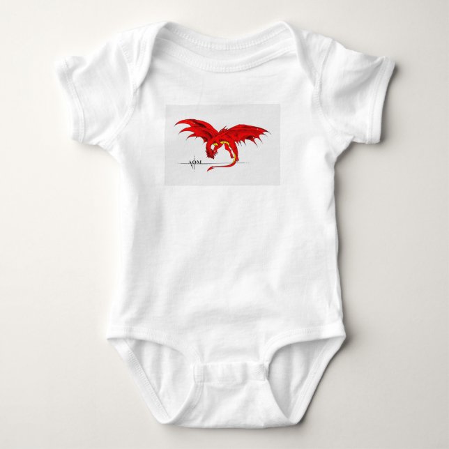 Red draon baby body kostym t-shirt (Framsida)