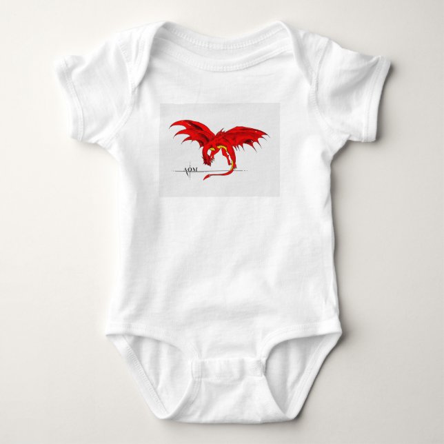 Red draon baby body kostym tee (Framsida)