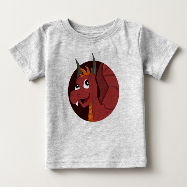 Red draon tecknad baby T-Shirt (Framsida)