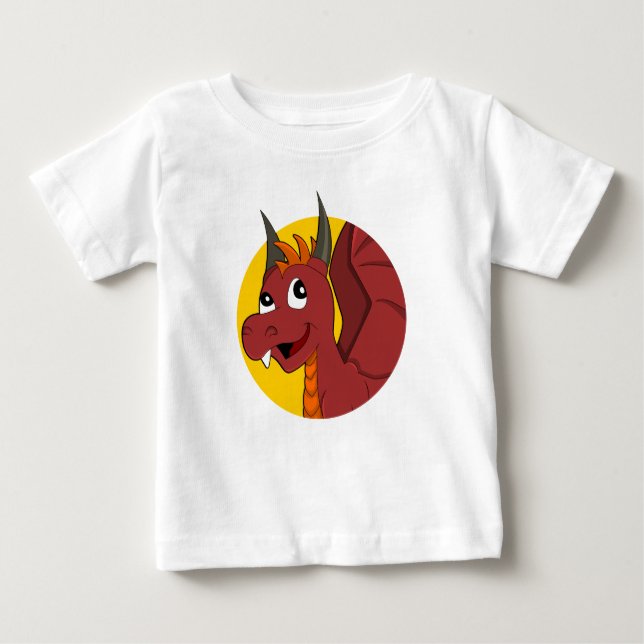 Red draon tecknad baby T-Shirt (Framsida)