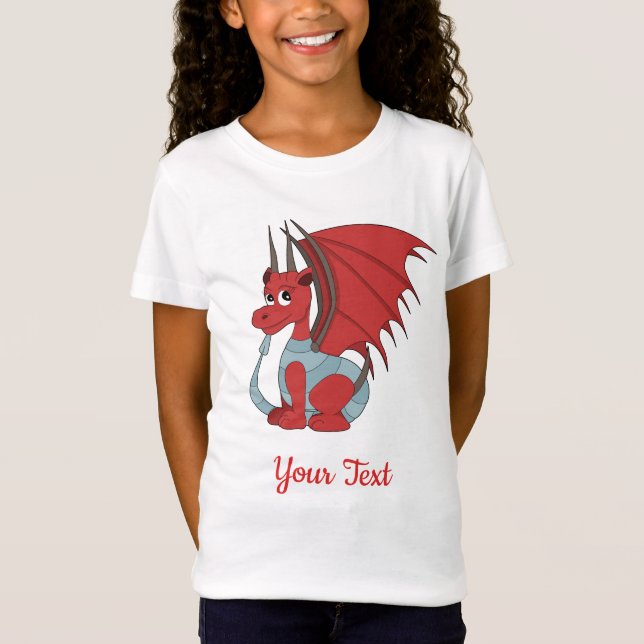 Red draon tecknad T-Shirt (Framsida)