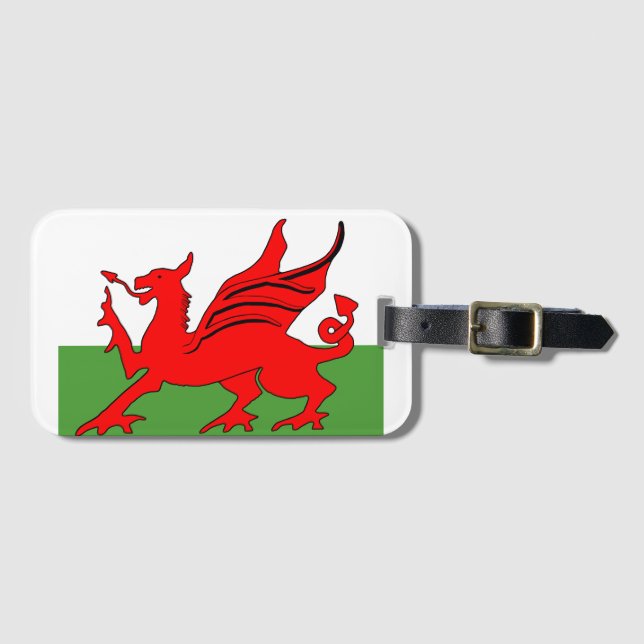 Red draon Welsh flagga Bagagebricka (Framsida horisontal)
