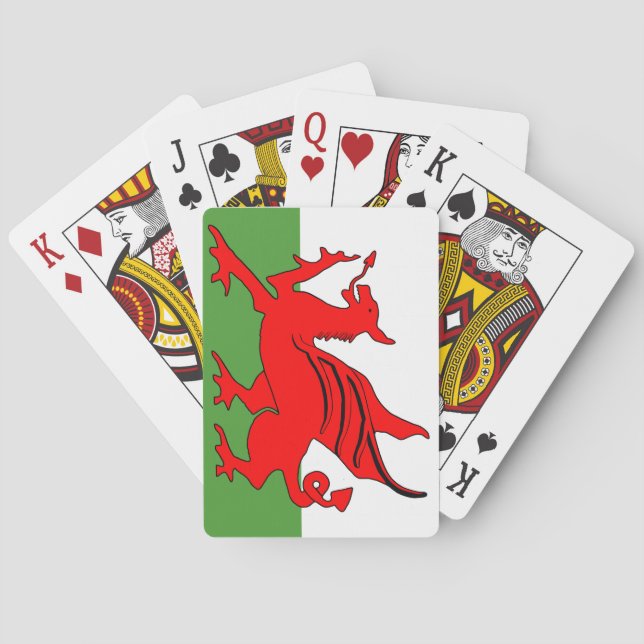 Red draon Welsh flagga Casinokort (Baksidan)