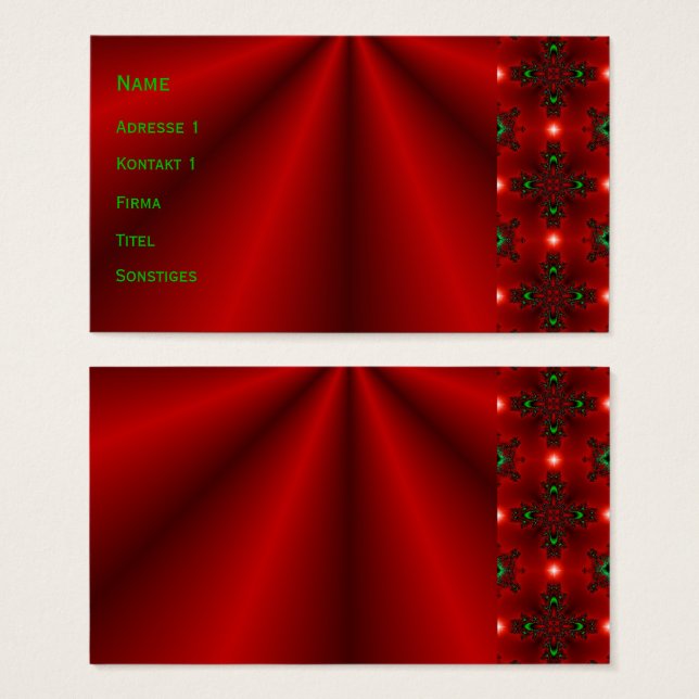 Red Dreams Visitkort (Framsida & baksida)