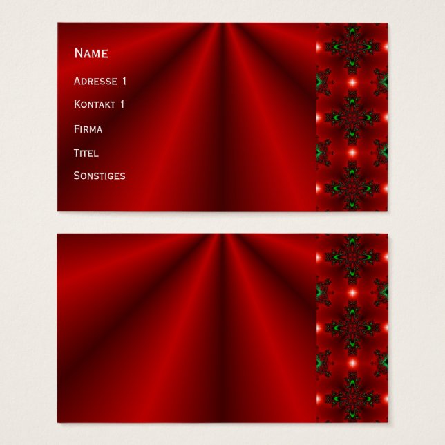 Red Dreams Visitkort (Framsida & baksida)